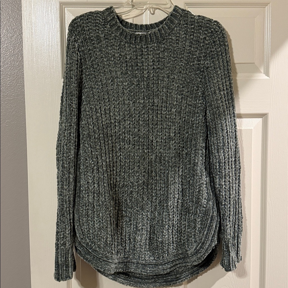 Pink Lily Textured Green Sweater